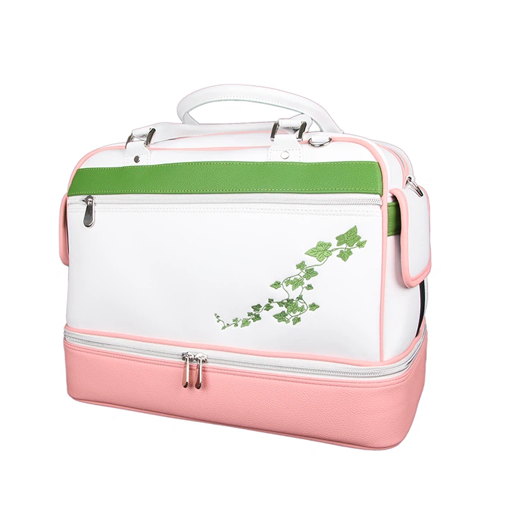 White Golf Boston Bag Embroidery